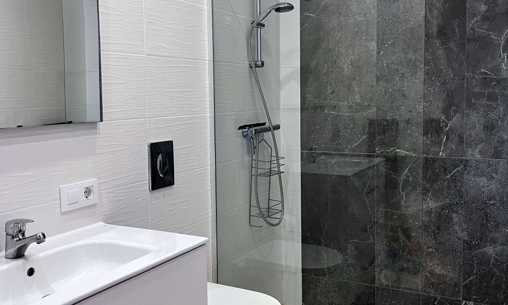 Bathroom with walk in shower